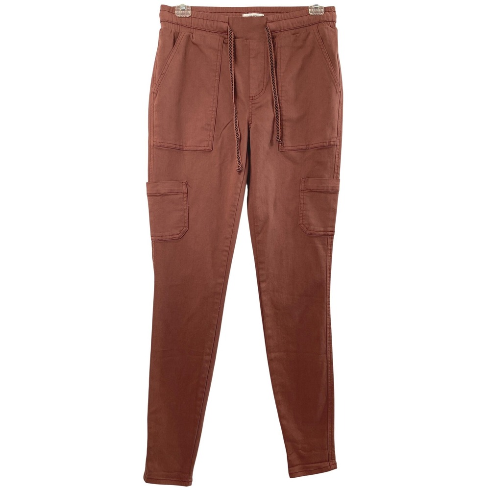 Maurices Cargo Pants Womens XS Brown High Rise Slim Stretch Utility 27x30 Earthy